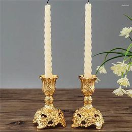 Candle Holders 2pcs European Style Metal Dinning Table Wedding Decoration Bar Party Living Room Decor Home Candlestick