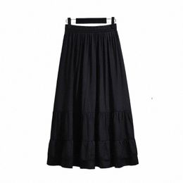 plus-size women's spring casual skirt Black commuter party dr nyl and ray fabric loose comfortable all-in-e versi Y6hC#