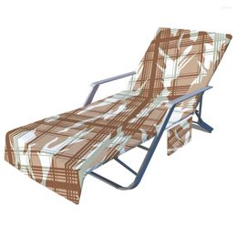 Chair Covers Plaid Print Beach Lounge Cover Towels Quick Drying Outdoor Garden Swimming Pool Lazy Mat Recliner