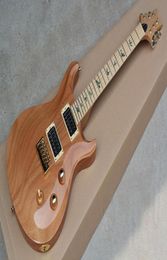 Factory Custom Natural Wood Colour Electric Guitar with Flame Maple NeckAbalone Bird Fret InlayMaple FretboardCan be Customized3709589