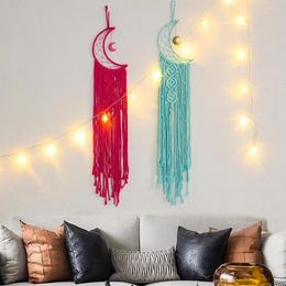 Tapestries Nordic Style Moon Dream Catcher Pendant Wall Decor Long Tassel Hanging Ornament Teen Girls Room