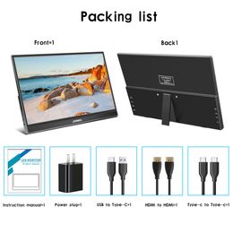 15.6Inch 1080P Monitor HD Portable IPS Touch Screen HDMI-Compatible Gaming Display For Switch PS5 Xbox Macbook Pro Mobile PC