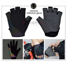 DAREVIE Reflective Cycling Gloves Half Finger Cycling Glove MTB Road High Quality Sponge Padded Super Light Soft Bike Gloves