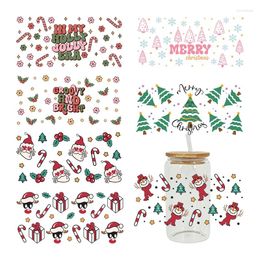 Window Stickers 3D UV DTF Transfers 16oz Cup Wraps Merry Christmas Printed For DIY Glass Ceramic Metal Leather Etc. D4643