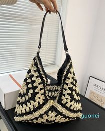 Women's Summer Grass Woven Bag Beach Bag Wear Tote Bag Handwoven Pattern Shipping with Box 37 * 27cm