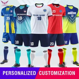 custom Soccer jersey set men football uniform Personality customization Kids sets futbol print adult Big Size trac 240318