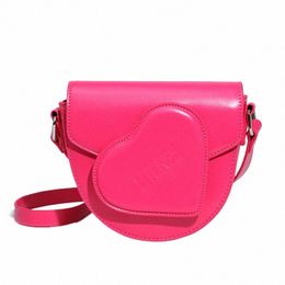 mabula Small Flap Tote Purse PU Leather Women Shoulder Bags Simple Design Heart Saddle Crossbody Bag Solid Colour Mini Handbags w1ZY#
