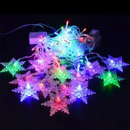 Christmas Light Led Snowflake Curtain Fairy String Lights New Year's Garland For Home Holiday Party Christmas Decoration