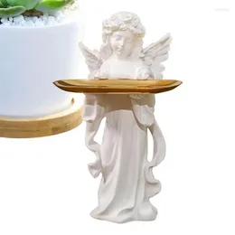 Decorative Figurines Resin Statue Holding Storage Tray Angel Goddess Sculpture Key Rack Jewellery Snack Decor