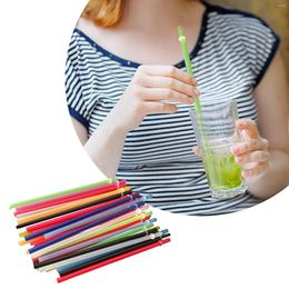Disposable Cups Straws 25 Pcs Reusable Plastic For Tumbler Extra Long 10 Colors Replacement Drinking Bowl