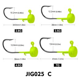 5 PC Jig Head Hook saltwater Fishing Jig head Hooks weighted worm hooks for bass fishing jig round head hook