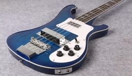 Neck Thru Body Custom RIC 4 Strings Blue 4003 Electric Bass Guitar Chrome Hardware Triangle MOP Fingerboard Inlay Dual Output Ja8254927