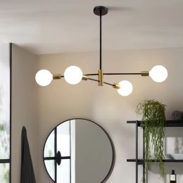 Nordic Modern Chandelier Hanging Lamps For Ceiling Home Decor Living Room Bedroom Pendant Indoor Fixtures E27 G95 G125 Milk Bulb