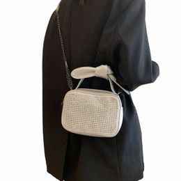 woman Crossbody Shoulde Bag Lady Chain Saddle Girls" Fi Handbag Single Tote with Rhineste Q1DS#