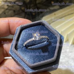 Band Rings Huitan Classic 4 Claws Design Round Zirconia Women Wedding Engagement Rings 3 Colours Available Low-key Bridal Jewellery Hot Sale T240330