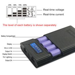 DIY Power Bank Case 4*18650 Battery Charge Storage Box 5V Dual USB Digital Display Charging Case For Smart Phones Battery Holder