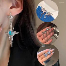 Dangle Earrings Moon Butterfly Tassel Women's Premium Light Luxury Korean Edition Temperament Fairy Aura