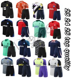 2023 24 25 Men's short sleeve outdoor Spain training wear football sports kit PSGREAl mADRIDs short sleeve training suit adult