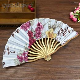 Decorative Figurines 30pcs Wholesale Plum Blossom Flower Print Folding Hand Fans Hollow Out With Gift Bag Wedding Decor