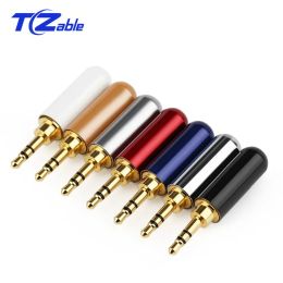 Hifi Audio Plug 2.5mm 3/4 Pole Headphone adapter Audio Jack Earphone Repair Cable Solder Connector Gold Plug Male Upgraded Wire