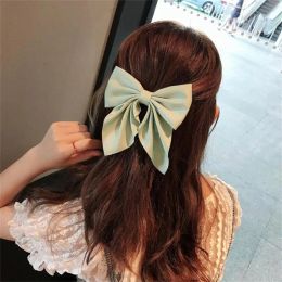 Long Short Bowknot Hair Clips Retro French Elegant Hairpin Solid Color Women Hair Fixing Duckbill Clips Hair Accessories