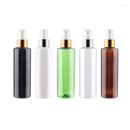 Storage Bottles 150ML White Clear Black Plastic Bottle With Gold Silver Aluminum-Plastic Sprayer Pump 5OZ PET Refillable Container For