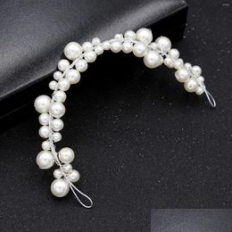 Hair Clips Barrettes Handmade Big Pearls Headbands Fashion Jewelry For Bride Styling Women Girls Party Haiibands Hoops Drop Delivery H Otwu2