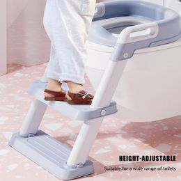 Children's Toilet Height Adjustable Baby Toilet Folding Rack Non-Slip Step Stool Child Step Toilet Seat Ring Baby Potty Toilet