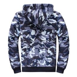 Men's Zip Up Hoodie camouflage Heavyweight Winter Sweatshirt Fleece Sherpa Lined Warm Jacket