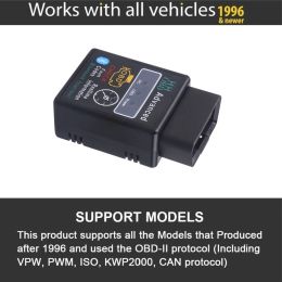 Portable Car OBD2 Scanner Bluetooth Elm327 Auto Diagnostic Tool V1.5/V2.1 OBDII Scanner Code Reader Tool Car Engine Check