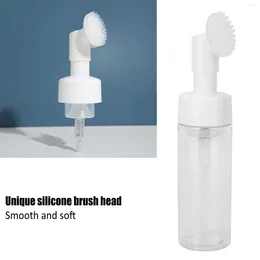 Storage Bottles Mousse Foaming Bottle Silicone Brush Empty Refillable Facial Cleanser Transparent 100ML 150ML 200ML