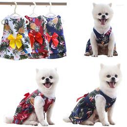 Dog Apparel Pet Summer Skirt Hawaiian Style Bow Puppy Dress For Small Dogs Cat Vest Soft Breathable Chihuahua Yorkies Supplies