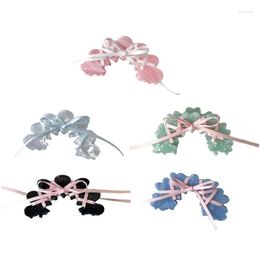 Hair Clips Barrettes Acrylic Claw Sweet Girl Grab Clip Ribbon Tied Bowknot Acetate E0Be Drop Delivery Jewellery Hairjewelry Ot4R8