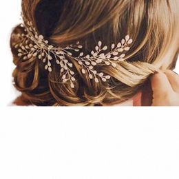 wedding Elegant Crystal Bride Hair Comb Headwear Pearl Bridal Fi Headbands Women Hairpin Hair Jewelry Accories 635k#