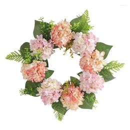 Decorative Flowers Hydrangea Wreaths For Front Door 15.74 Inch Spring Artificial Wreath Wedding