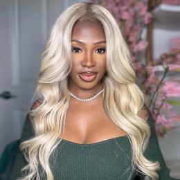 Ombre Silver Ash Blonde Synthetic Lace Front Wigs Straight light blonde Lace Front Wigs For Black Women Transparent Cosplay Wigs
