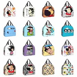 mafalda Quino Comics Thermal Insulated Lunch Bag Resuable Lunch Box for Women Kids Outdoor Cam Travel Food Storage Bags 39RZ#