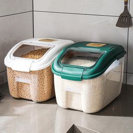Storage Bottles Kitchen Rice Bucket Insect Proof Grain Container Sealed Jar Moisture Dispenser Pet Food Box Organizer