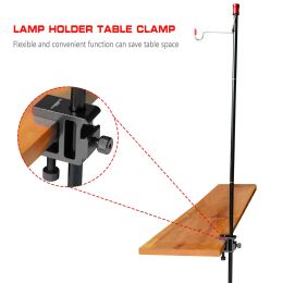 SUNDICK Lantern Stand Clip, Light Pole Table Fixing Aluminum Alloy Clamp, Outdoor Hanging Lamp Holder Clip Folding Lamp Holder