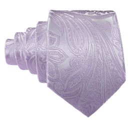 Exquisite Tie For Men Luxury Lilac Purple Paisley Necktie Handkerchief Cufflink Set Groom Wedding Gifts Designer Barry.Wang 6402