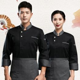 Chef Uniform Lightweight Women Men Service Bakery Breathable Cook Coat Buttons Closure Anti-pilling Cook Coat Pastry Clothes