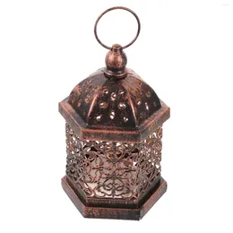 Candle Holders Vintage Lantern Desktop Decorative Light Morocco Home Lamp Flameless Ornament