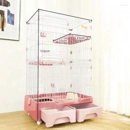 Cat Carriers Modern Iron Cages Nordic Home House Indoor Villa Pet Large Space With Toilet Litter Box Integrated Supplies