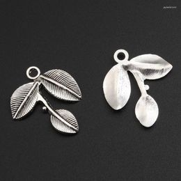 Pendant Necklaces 10pcs Silver Colour Zinc Alloy Charms Filigree Leaf Branch Charm Handmade Pendants Jewellery Findings A289