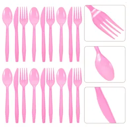 Disposable Flatware 3 Sets Venue Setting Props Tableware Baby Plastic Cutlery Silverware