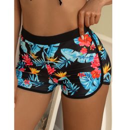 Leaf printing Bikini Bottom Women High Waisted Bikini Swim Pants Shorts Bottom Swimsuit Swimwear Bathing Swimwear Tankini