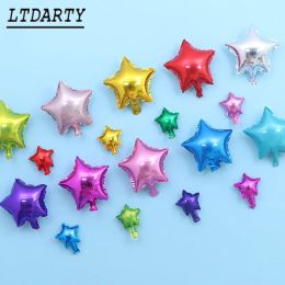 10/20pcs/lot 5/10inch Star Heart Foil Balloons Wedding Birthday Party Backdrop Decor Air Inflatable Globos Child Gift Toy