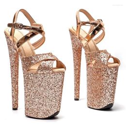 Dance Shoes 23cm/ 9inches With Glitter Starps Small Platform High Heel Sandals Sexy Pole 053