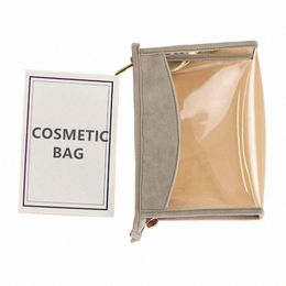 pvc Leather Transparent Cosmetic Bag Women Zipper Clear Makeup Box Toiletry W Bags Fi Storage Ctainer Female Handbag V2w1#
