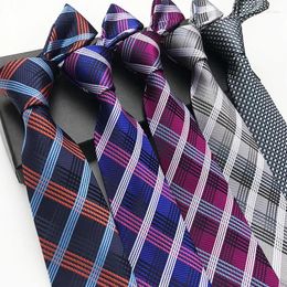 Bow Ties Classic Mix Paisley Geometric Checked Blue Purple Yellow Wine Jacquard Woven Silk Tuxedos Polyester Men's Tie Necktie